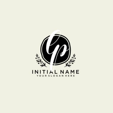 LP Monogramlı Modern Çiçek Baş Logosu