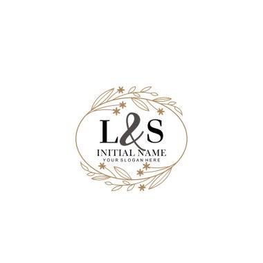 Minimalist Çiçek Baş Logosu, LS Marka Şablonu