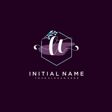 Minimalist Çiçek Baş Logosu, LT Marka Şablonu