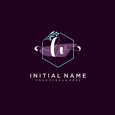 Minimalist Çiçek Baş Logosu, LV Marka Şablonu