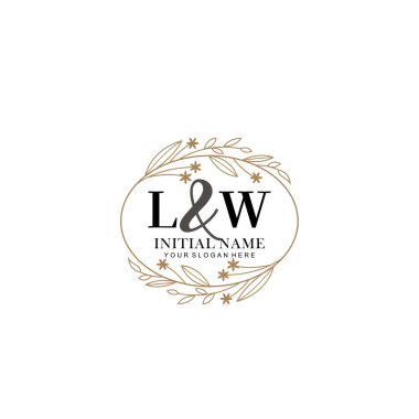 Minimalist Çiçek Baş Logosu, LW Marka Şablonu