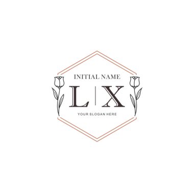 Kişisel ya da Brand için LX Minimal Çiçek Logosu Koleksiyonu