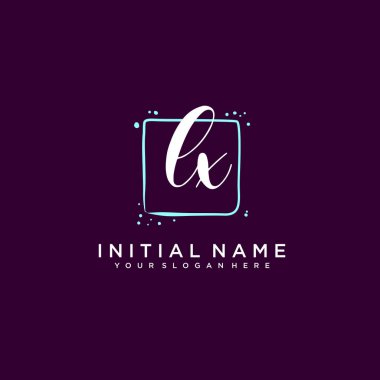 LX Monogramlı Modern Çiçek Baş Logosu