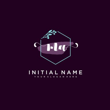 Minimalist Çiçek Baş Logosu, MA Marka Şablonu