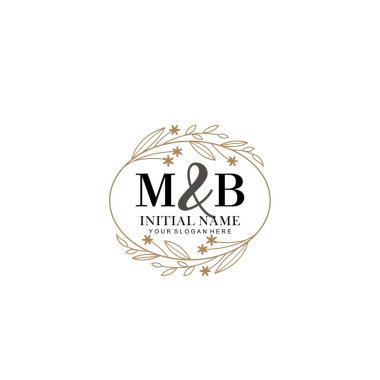 Minimalist Çiçek Baş Logosu, MB Marka Şablonu