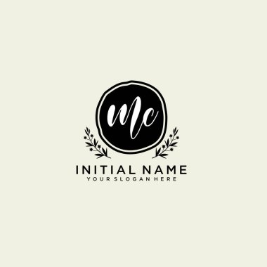 MC Monogramlı Modern Çiçek Baş Logosu
