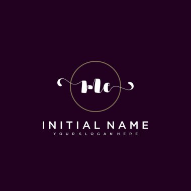 Minimalist Çiçek Baş Logosu, ME Marka Şablonu