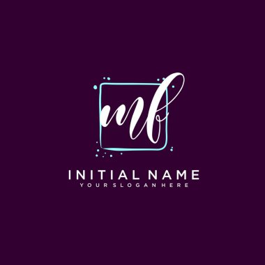 MF Monogramlı Modern Çiçek Baş Logosu