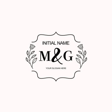 Minimalist Çiçek Baş Logosu, MG Marka Şablonu