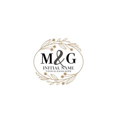 Minimalist Çiçek Baş Logosu, MG Marka Şablonu