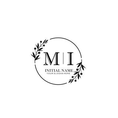 Kişisel ya da Brand için MI Minimal Çiçek Logosu Koleksiyonu