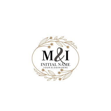 Minimalist Çiçek Baş Logosu, MI Marka Şablonu