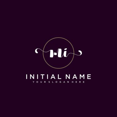 Minimalist Çiçek Baş Logosu, MI Marka Şablonu