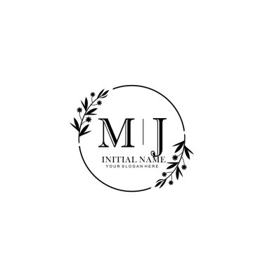 Kişisel ya da Marka İçin MJ Minimal Çiçek Logosu Koleksiyonu