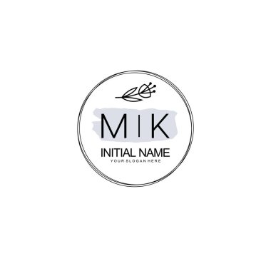 Kişisel ya da Marka İçin MK Minimal Çiçek Logosu Koleksiyonu