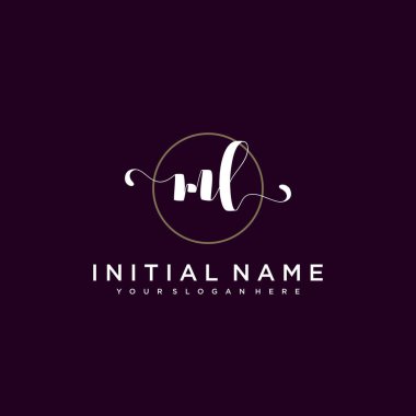 Minimalist Çiçek Baş Logosu, ML Marka Şablonu