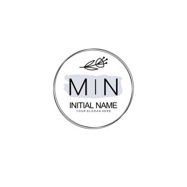 Kişisel ya da Marka İçin MN Minimal Çiçek Logosu Koleksiyonu