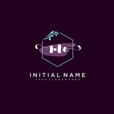 Minimalist Çiçek Baş Logosu, MO Marka Şablonu