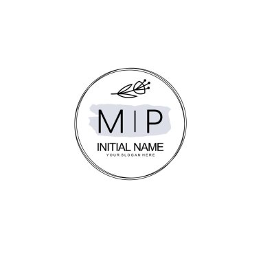 Kişisel ya da Marka İçin Milletvekili Minimal Floral Monogram Logo Koleksiyonu