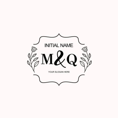 Minimalist Çiçek Baş Logosu, MQ Marka Şablonu