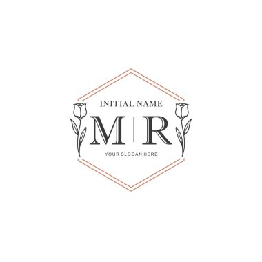 Kişisel ya da Brand için MR Minimal Çiçek Logosu Koleksiyonu
