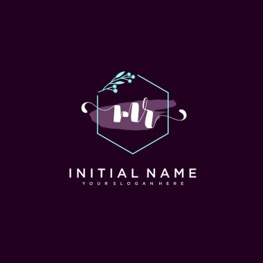 Minimalist Çiçek Baş Logosu, MR Marka Şablonu