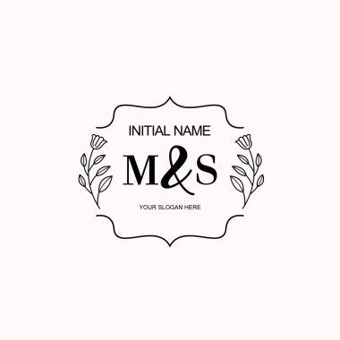 Minimalist Çiçek Baş Logosu, MS Marka Şablonu