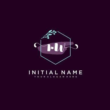 Minimalist Çiçek Baş Logosu, MV Marka Şablonu