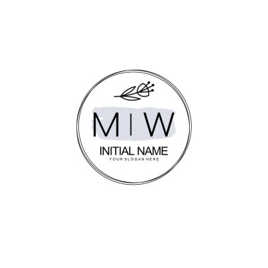 Kişisel ya da Marka İçin MW Minimal Çiçek Logosu Koleksiyonu
