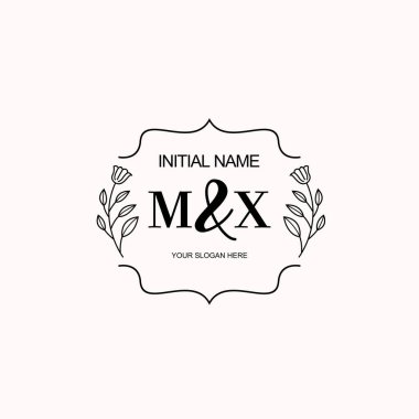 Minimalist Çiçek Baş Logosu, MX Marka Şablonu