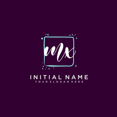 MX Monogramlı Modern Çiçek Baş Logosu