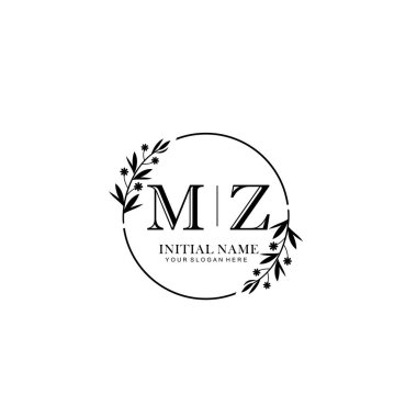 Kişisel ya da Marka İçin MZ Minimal Çiçek Logosu Koleksiyonu