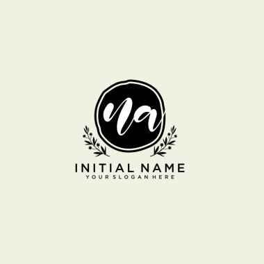 NA Monogramlı Modern Çiçek Baş Logosu