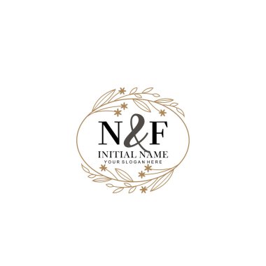 Minimalist Çiçek Baş Logosu, NF Marka Şablonu