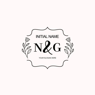 Minimalist Çiçek Baş Logosu, NG Marka Şablonu