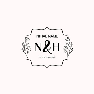 Minimalist Çiçek Baş Logosu, NH Damgalama Şablonu