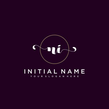 Minimalist Çiçek Baş Logosu, NI Marka Şablonu