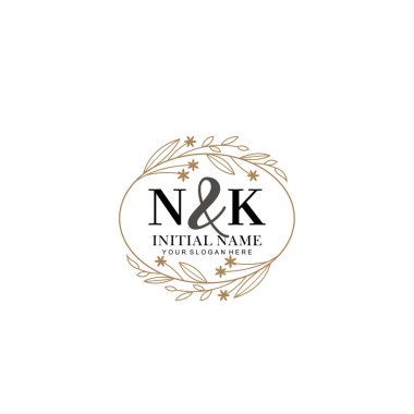 Minimalist Çiçek Baş Logosu, NK Marka Şablonu