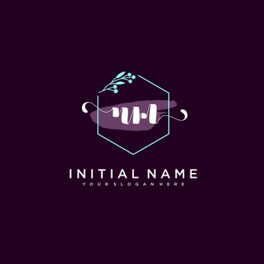 Minimalist Çiçek Baş Logosu, NM Marka Şablonu