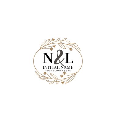 Minimalist Çiçek Baş Logosu, NL Marka Şablonu
