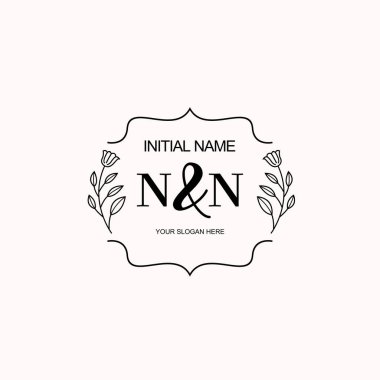 Minimalist Çiçek Baş Logosu, NN Marka Şablonu