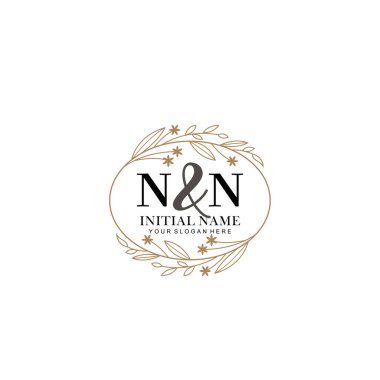 Minimalist Çiçek Baş Logosu, NN Marka Şablonu