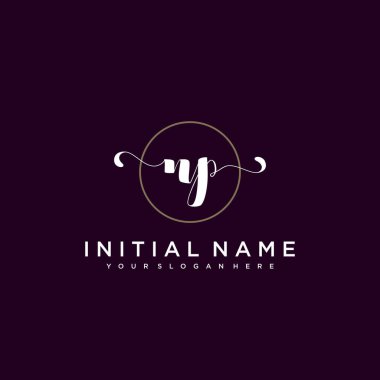 Minimalist Çiçek Baş Logosu, NP Marka Şablonu