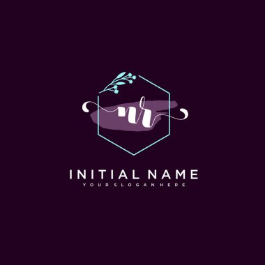 Minimalist Çiçek Baş Logosu, NR Marka Şablonu