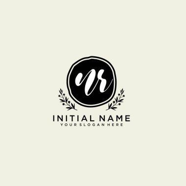 NR Monogramlı Modern Çiçek Baş Logosu