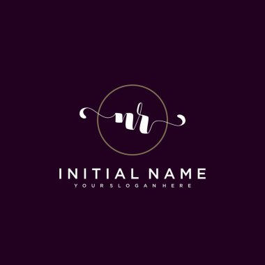 Minimalist Çiçek Baş Logosu, NR Marka Şablonu