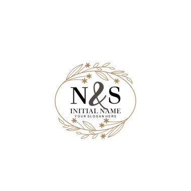 Minimalist Çiçek Baş Logosu, NS Marka Şablonu
