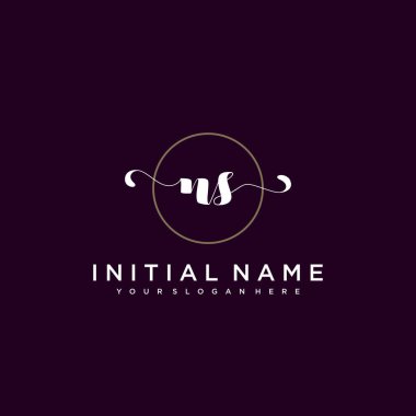 Minimalist Çiçek Baş Logosu, NS Marka Şablonu