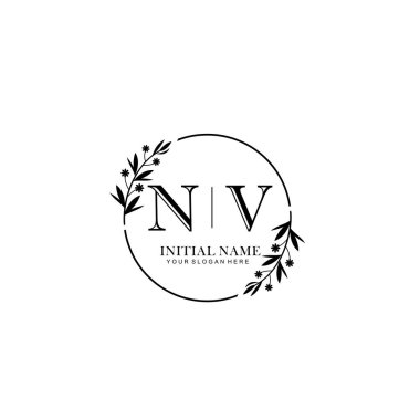 Kişisel ya da Marka İçin NV Minimal Çiçek Logosu Koleksiyonu