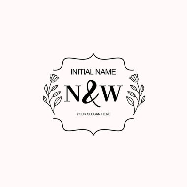 Minimalist Çiçek Baş Logosu, NW Marka Şablonu